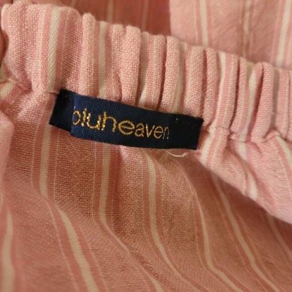 Bluheaven Women's Elastic Off-shoulder Striped Dress Barbie Pink Large - Picture 13 of 16